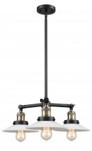  207-BAB-G1 - Halophane - 3 Light - 22 inch - Black Antique Brass - Stem Hung - Chandelier