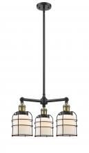  207-BAB-G51-CE - Bell Cage - 3 Light - 19 inch - Black Antique Brass - Stem Hung - Chandelier