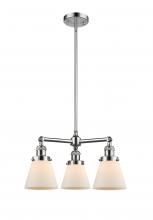  207-PC-G61-LED - Cone - 3 Light - 19 inch - Polished Chrome - Stem Hung - Chandelier