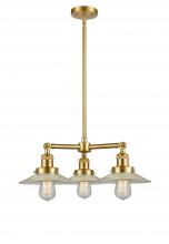  207-SG-G2 - Halophane - 3 Light - 22 inch - Satin Gold - Stem Hung - Chandelier