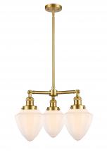 Innovations Lighting 207-SG-G661-7 - Bullet - 3 Light - 20 inch - Satin Gold - Stem Hung - Chandelier