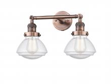  208-AC-G324 - Olean - 2 Light - 17 inch - Antique Copper - Bath Vanity Light