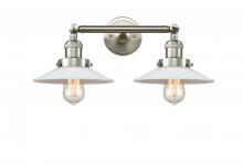 Innovations Lighting 208-SN-G1 - Halophane - 2 Light - 18 inch - Brushed Satin Nickel - Bath Vanity Light