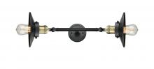 Innovations Lighting 208L-BAB-M6 - Railroad - 2 Light - 8 inch - Black Antique Brass - Bath Vanity Light