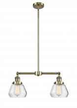  209-AB-G172 - Fulton - 2 Light - 21 inch - Antique Brass - Stem Hung - Island Light