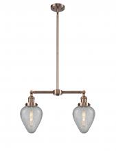  209-AC-G165 - Geneseo - 2 Light - 21 inch - Antique Copper - Stem Hung - Island Light