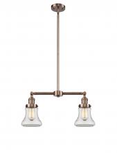  209-AC-G192 - Bellmont - 2 Light - 21 inch - Antique Copper - Stem Hung - Island Light