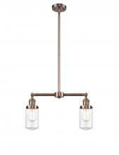  209-AC-G312 - Dover - 2 Light - 21 inch - Antique Copper - Stem Hung - Island Light