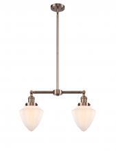  209-AC-G661-7 - Bullet - 2 Light - 24 inch - Antique Copper - Stem Hung - Island Light