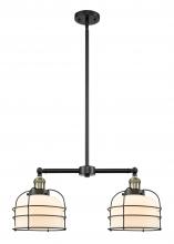  209-BAB-G71-CE - Bell Cage - 2 Light - 24 inch - Black Antique Brass - Stem Hung - Island Light