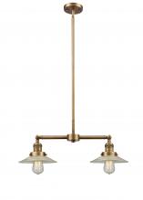  209-BB-G2 - Halophane - 2 Light - 21 inch - Brushed Brass - Stem Hung - Island Light