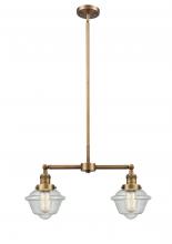  209-BB-G534 - Oxford - 2 Light - 24 inch - Brushed Brass - Stem Hung - Island Light