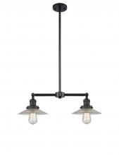  209-BK-G2 - Halophane - 2 Light - 21 inch - Matte Black - Stem Hung - Island Light