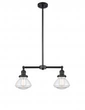  209-BK-G322 - Olean - 2 Light - 22 inch - Matte Black - Stem Hung - Island Light