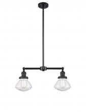  209-BK-G324 - Olean - 2 Light - 22 inch - Matte Black - Stem Hung - Island Light