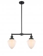  209-BK-G661-7 - Bullet - 2 Light - 24 inch - Matte Black - Stem Hung - Island Light