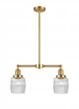  209-SG-G302 - Colton - 2 Light - 22 inch - Satin Gold - Stem Hung - Island Light