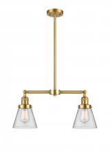  209-SG-G62 - Cone - 2 Light - 21 inch - Satin Gold - Stem Hung - Island Light