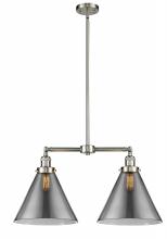  209-SN-G43-L - Cone - 2 Light - 21 inch - Brushed Satin Nickel - Stem Hung - Island Light