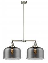  209-SN-G73-L - Bell - 2 Light - 21 inch - Brushed Satin Nickel - Stem Hung - Island Light