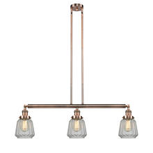  213-AC-G142-LED - Chatham - 3 Light - 39 inch - Antique Copper - Stem Hung - Island Light