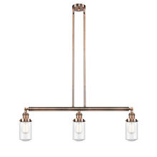  213-AC-G314 - Dover - 3 Light - 37 inch - Antique Copper - Stem Hung - Island Light