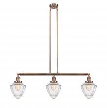  213-AC-G664-7 - Bullet - 3 Light - 38 inch - Antique Copper - Stem Hung - Island Light