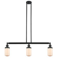  213-BK-G311 - Dover - 3 Light - 37 inch - Matte Black - Stem Hung - Island Light