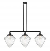  213-BK-G664-12 - Bullet - 3 Light - 40 inch - Matte Black - Stem Hung - Island Light