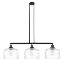  213-BK-G713-L - Bell - 3 Light - 42 inch - Matte Black - Stem Hung - Island Light