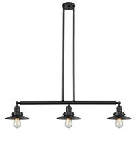  213-BK-M6 - Railroad - 3 Light - 41 inch - Matte Black - Stem Hung - Island Light