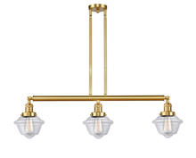  213-SG-G532 - Oxford - 3 Light - 40 inch - Satin Gold - Stem Hung - Island Light