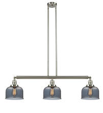  213-SN-G73-LED - Bell - 3 Light - 41 inch - Brushed Satin Nickel - Stem Hung - Island Light