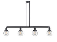  214-BK-G204-6 - Beacon - 4 Light - 51 inch - Matte Black - Stem Hung - Island Light