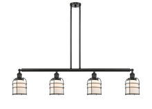  214-BK-G51-CE - Bell Cage - 4 Light - 50 inch - Matte Black - Stem Hung - Island Light