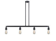  214-BK - Bare Bulb - 4 Light - 48 inch - Matte Black - Stem Hung - Island Light