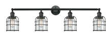  215-BK-G52-CE - Bell Cage - 4 Light - 42 inch - Matte Black - Bath Vanity Light