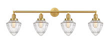  215-SG-G664-7 - Bullet - 4 Light - 46 inch - Satin Gold - Bath Vanity Light