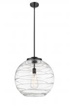 Innovations Lighting 221-1S-BK-G1213-18 - Athens Deco Swirl - 1 Light - 18 inch - Matte Black - Stem Hung - Pendant