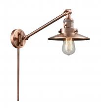  237-AC-M3-AC - Railroad - 1 Light - 8 inch - Antique Copper - Swing Arm