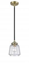  284-1S-BAB-G142 - Chatham - 1 Light - 7 inch - Black Antique Brass - Cord hung - Mini Pendant