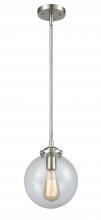  284-1S-SN-G202-8 - Beacon - 1 Light - 8 inch - Brushed Satin Nickel - Cord hung - Mini Pendant