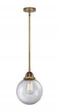  288-1S-BB-G202-8 - Beacon - 1 Light - 8 inch - Brushed Brass - Cord hung - Mini Pendant