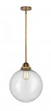  288-1S-BB-G204-12 - Beacon - 1 Light - 12 inch - Brushed Brass - Cord hung - Mini Pendant