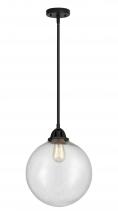  288-1S-BK-G204-12 - Beacon - 1 Light - 12 inch - Matte Black - Cord hung - Mini Pendant