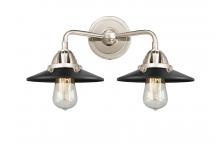  288-2W-PN-M6-BK - Railroad - 2 Light - 16 inch - Polished Nickel - Bath Vanity Light