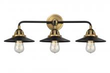  288-3W-BAB-M6-BK - Railroad - 3 Light - 26 inch - Black Antique Brass - Bath Vanity Light