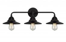  288-3W-BK-M6-BK - Railroad - 3 Light - 26 inch - Matte Black - Bath Vanity Light