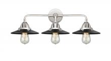  288-3W-PC-M6-BK - Railroad - 3 Light - 26 inch - Polished Chrome - Bath Vanity Light