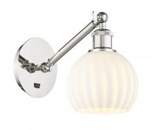  317-1W-PN-G1217-6WV - White Venetian - 1 Light - 6 inch - Polished Nickel - Sconce